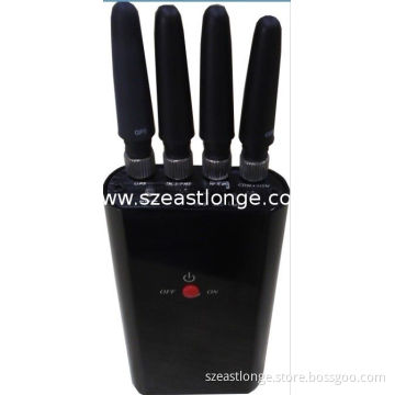 3g Black Gps Portable Cell Phone Signal Jammer For Schools , 25dbm